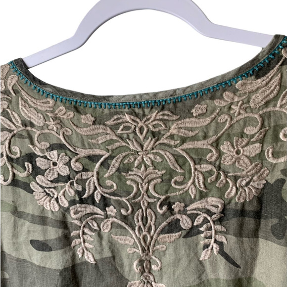 Johnny Was Adeline Linen Embroidered Sleeveless Shift Dress, size L - Picture 7 of 9